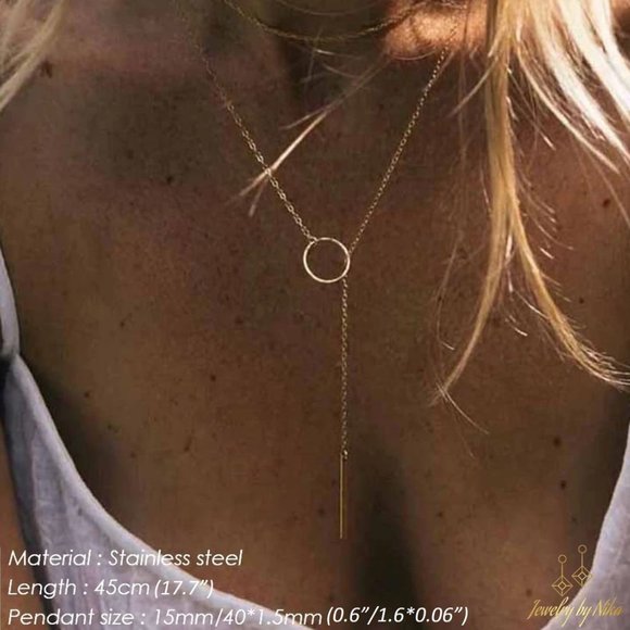 NEW 14K Yellow Gold Larionyx Adjustable Boho Minimalist Luxury Necklace - Picture 2 of 6